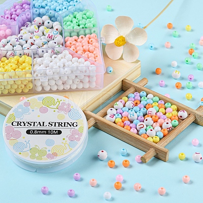 DIY Round Letter Beads Bracelet Making Kit DIY-YW0004-96-1
