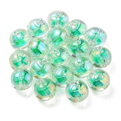 UV Plating Rainbow Iridescent Acrylic Beads OACR-A014-02G-1