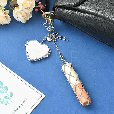 Stainless Steel Portable Lipstick Pouch Pendant Decorations HJEW-FS00109-1