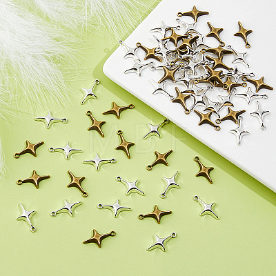 160Pcs 2 Colors Tibetan Style Alloy Pendants TIBE-DC0001-21-1