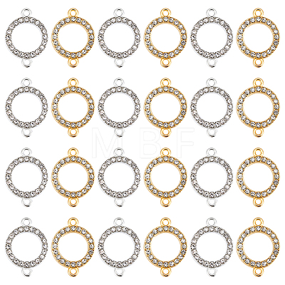 60Pcs 2 Colors Alloy Crystal Rhinestone Connector Charms FIND-PH0038-11A-1