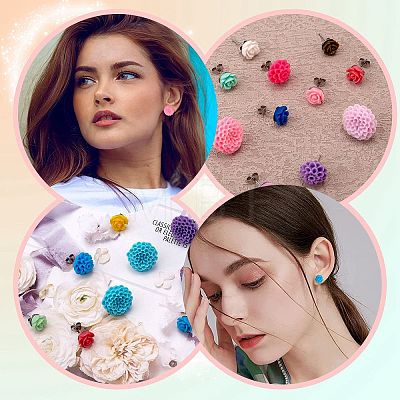 DIY 3D Flower Stud Earring Making Kit DIY-SZ0008-55-1