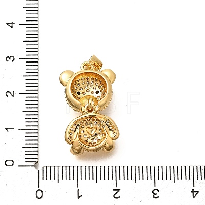 Rack Plating Brass Micro Pave Clear Cubic Zirconia Pendants KK-M309-39G-G-1