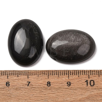Natural Silver Sheen Obsidian Cabochons G-G741-18x25mm-23-1