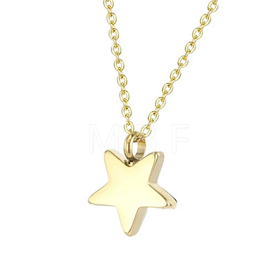 Star Stainless Steel Pendant Necklace PW-WG9E3BB-02-1