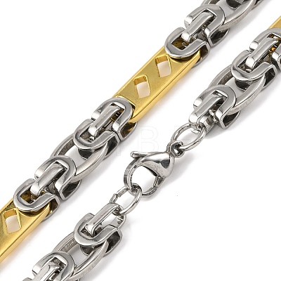 201 Stainless Steel Links Chain Necklace NJEW-F22-39K-GP-1