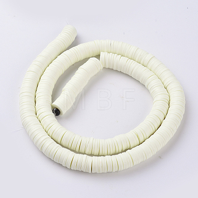 Flat Round Eco-Friendly Handmade Polymer Clay Beads CLAY-R067-6.0mm-21-1