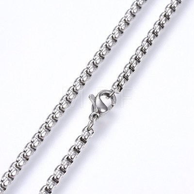 304 Stainless Steel Box Chain Necklaces NJEW-F227-09P-06-1