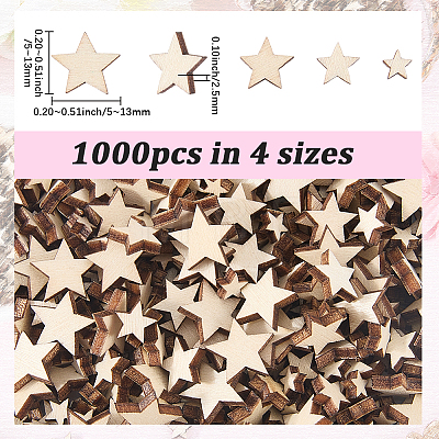 1000Pcs Undyed Natural Wood Beads WOOD-SC0002-33-1