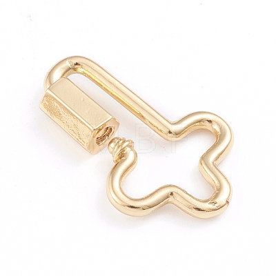 Brass Screw Carabiner Lock Charms X-ZIRC-I041-04G-1