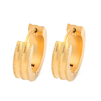 Sand Flash 304 Stainless Steel Hoop Earrings for Women EJEW-M001-22G-1