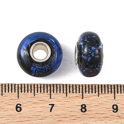 Lampwork & Brass Core European Beads LAMP-P019-01P-19-1