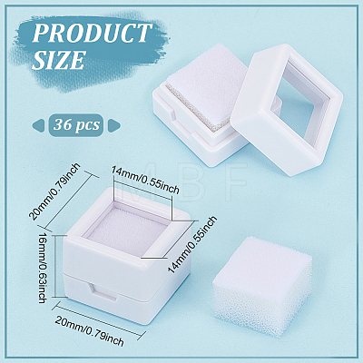 Square Plastic Loose Diamond Storage Boxes CON-WH0095-49A-1