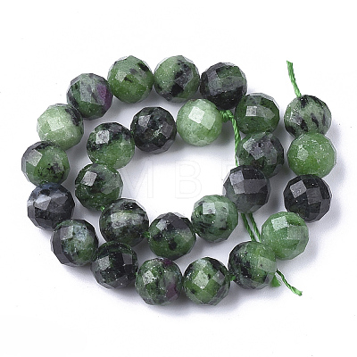 Natural Ruby in Zoisite Beads Strands X-G-S345-8mm-003-1