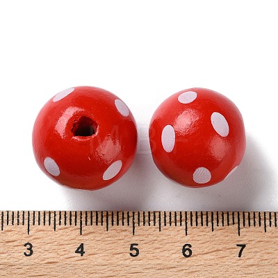 Printed Wood European Beads WOOD-Z002-11A-1