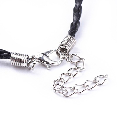 Trendy Braided Imitation Leather Necklace Making NJEW-S105-017-1