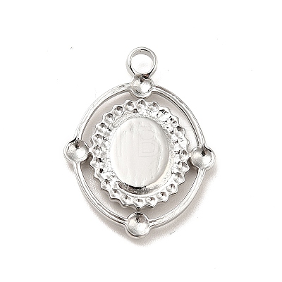 304 Stainless Steel Pendant Cabochon Settings STAS-I197-005P-1