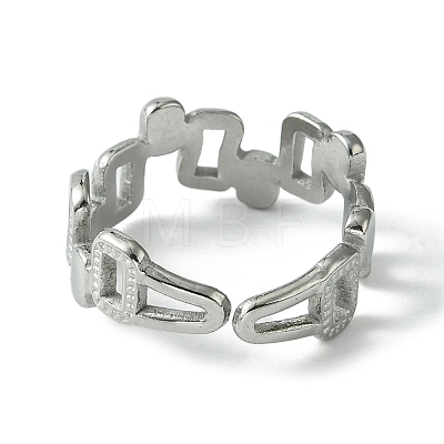 304 Stainless Steel Open Cuff Ring RJEW-L110-036P-1