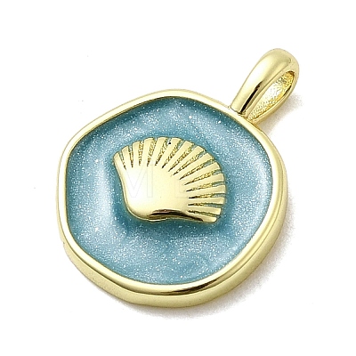 Brass Enamel Pendants KK-P338-08G-03-1