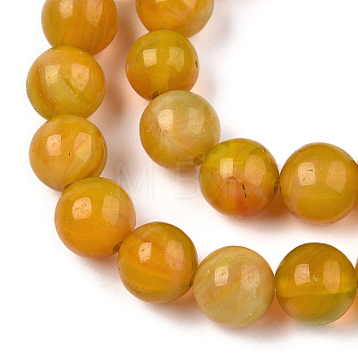 Glass Round Beads Strands GLAA-M044-01K-1