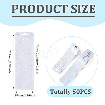 50Pcs Rectangle Glitter Holographic Plastic Yin-yang Zip Top Gift Bags OPP-TADJ0001-07B-1