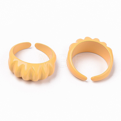 Spray Painted Alloy Cuff Rings RJEW-T011-33C-RS-1