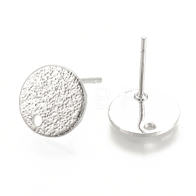 Hammered Brass Stud Earring Findings X-KK-S345-202P-1