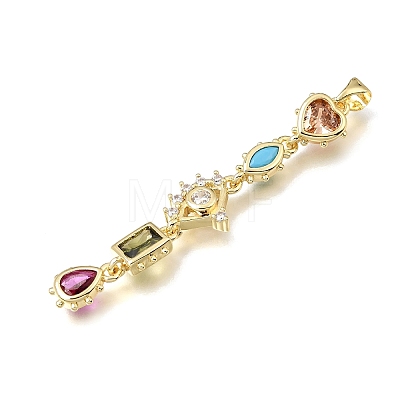 Brass Micro Pave Colorful Cubic Zirconia Big Pendants KK-E802-18G-A-1