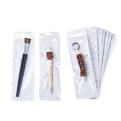 50Pcs Rectangle Glitter Holographic Plastic Yin-yang Zip Top Gift Bags OPP-TADJ0001-07B-1