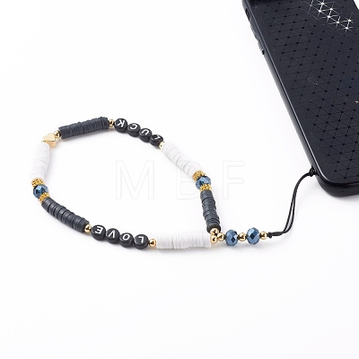 Polymer Clay Heishi Beaded Mobile Straps HJEW-JM00466-1