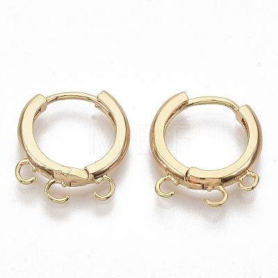 Brass Huggie Hoop Earring Findings KK-T055-026G-NF-1