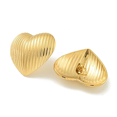 Heart Ion Plating(IP) 304 Stainless Steel Stud Earrings EJEW-G400-30G-1