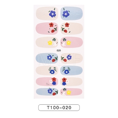 Full Cover Strawberry Flower Nail Stickers MRMJ-T100-020-1