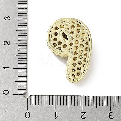 Rack Plating Brass Micro Pave Clear Cubic Zirconia Pendants X-KK-R163-05P-G-1