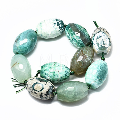 Natural Green Agate Beads Strands G-S370-076-1