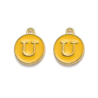 Golden Plated Alloy Enamel Charms ENAM-Q437-13U-1