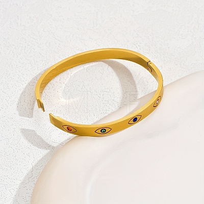 Stainless Steel Pave Rhinestones Hinged Bangles for Women OZ6577-1