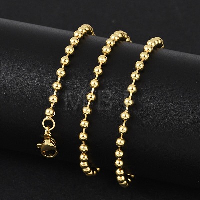 Rack Plating Brass Ball Chain Necklaces for Women NJEW-G102-01A-G-1