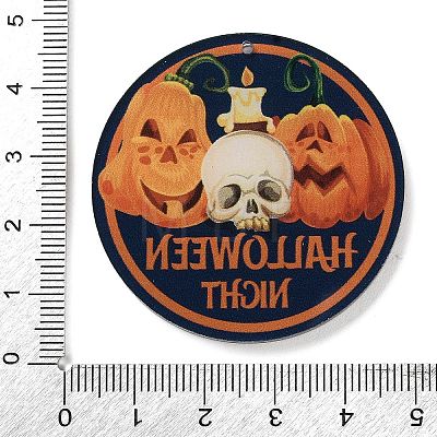 Halloween Theme Double Sided Printed Acrylic Pendants OACR-Z023-02D-1