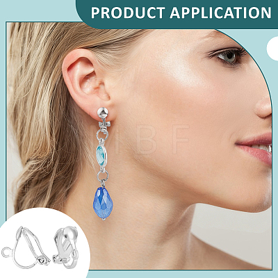 40Pcs 925 Sterling Silver Clip-on Earring Findings STER-BC0004-56B-1