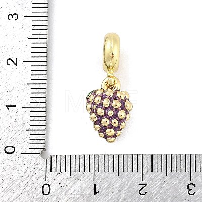 Brass Enamel Fruit European Dangle Charms KK-Z090-08G-06-1