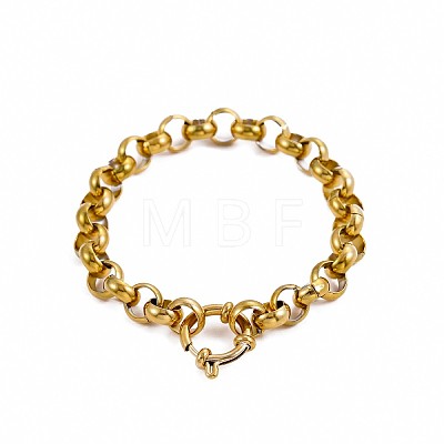 304 Stainless Steel Rolo Chain Bracelets STAS-OY012-43G-1