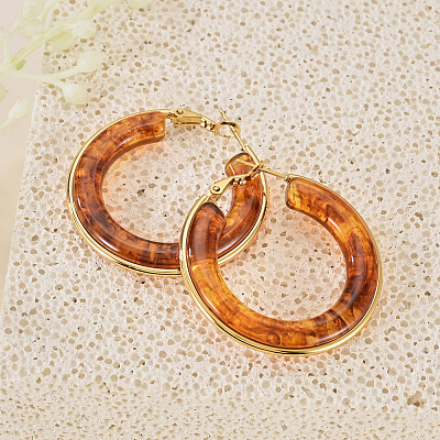 1 Pair 304 Stainless Steel Hoop Earrings EJEW-TA0001-89E-1
