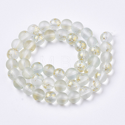 Frosted Spray Painted Glass Beads Strands GLAA-N035-03C-C09-1