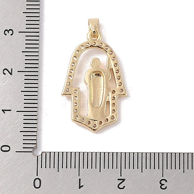 Brass Clear Cubic Zirconia Pendants KK-Z050-04G-1