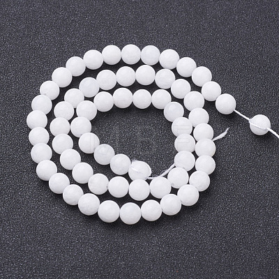 Natural White Jade Beads Strands X-GSR6mmC067-1