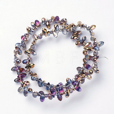 Electroplate Glass Beads Strands X-EGLA-L009-HP01-1