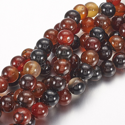 Natural Agate Beads Strands G-G515-10mm-04-1