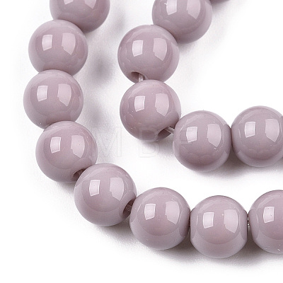 Opaque Solid Color Glass Beads Strands GLAA-T032-P6mm-07-1