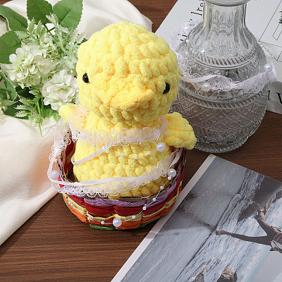 Polyester Flower Lace Ribbon OCOR-WH0097-21-1